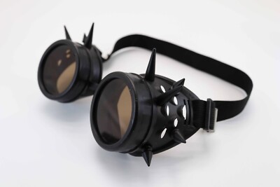 Schwarze Steampunk Brille Retro Cyber Punk Brille viktorianisch Gothic Cosplay