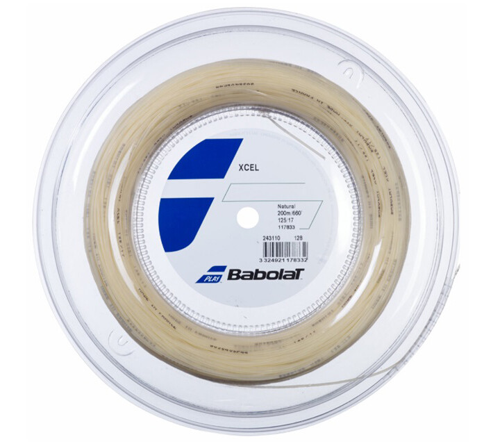 Катушка для струн теннисной ракетки Babolat Xcel 1,25 мм 17 г 660 футов 200 м натуральная NWT 117833