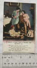 vintage postcard Theres A Ship Thats Bound For Blighty, verse 3