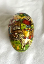 Antique German Paper Mache Easter Egg Candy Container