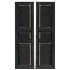 Maison de Poupées Fenêtre Volets Noir 3 Panneau en Bois 1:12 Échelle Building