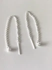 925 Sterling Silver Knot Twist Ball Threader Earrings Bar Thread Link Chain