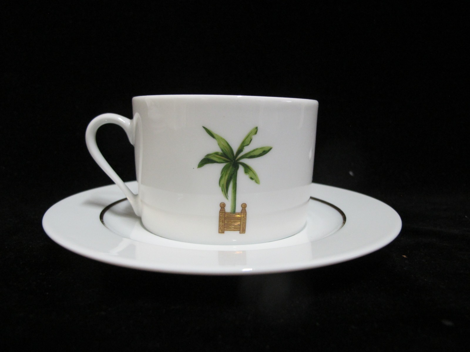 Limoges Philippe Deshoulieres MALDIVES Porcelain PALM Cup & Saucer