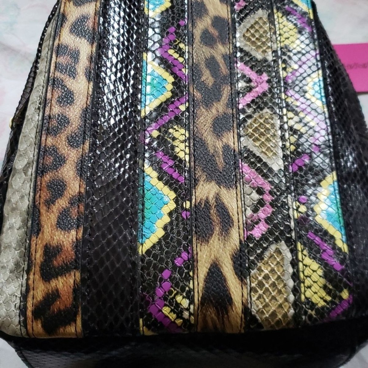 NWT Betsey Johnson Snake My Day Backpack Rare Faux Snakeskin  display picture 2