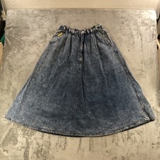 Vintage Jordache Studio Skirt Womens 12 Blue Denim Acid Wash Long USA 90s