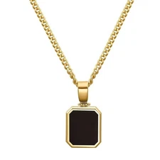 NATURAL BLACK ONYX PENDANT 925 STERLING SILVER PENDANT MENS GOLD PENDANT