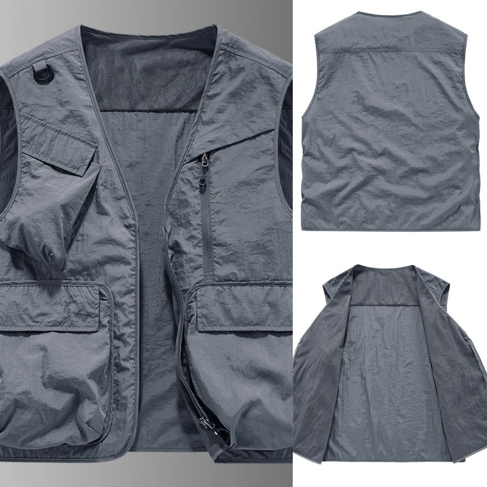 Men Workwear Vest Multi Pockets Outdoor Casual Vest Workwear Casual Gilet
Opens in a new window or t
