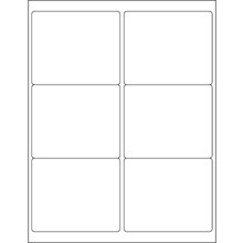 4 x 3 1/3" Glossy White Rectangle Laser Labels-6 Labels per Sheet-600 per Case