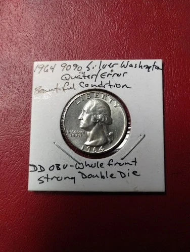 1964 Washington Double Die error Quarter 90% Silver Extra Fine XF BEAUTIFUL WHIT