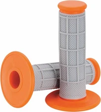 Moose Racing Qualifier Half Waffle Grips - Gray/Orange - 0630-1833
