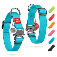 Waterproof Dog Collar 1219 inch Neck x 1 inch Wide Metal Buckle Adjustable