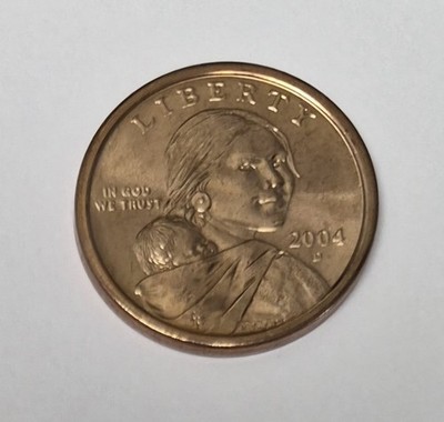 2004 D Sacagawea Native  American Dollar Coin Uncirculated From US Mint roll.