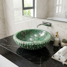 Fregadero de piedra aventurina: recipiente de baño verde, lavabo de piedra natural