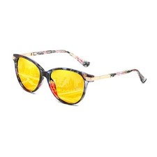Night Vision Glasses Driving for Women, A02 Floral Frame/Yellow Lens Yellow