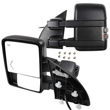 for Ford F250 F350 F450 F550 2008 2016 Towing Mirrors Pair Manual Black Housing