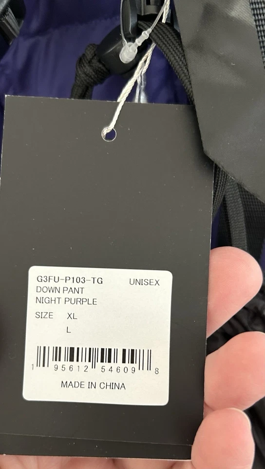 Pantalón de plumón grande Gramicci Night púrpura UL empacable talla L venta al por menor $300 ultraligero Foto 4 de 4
