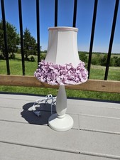 Circo 18" Table Lamp Bedside White Lavender Purple Ruffle Shade Girls Room Decor