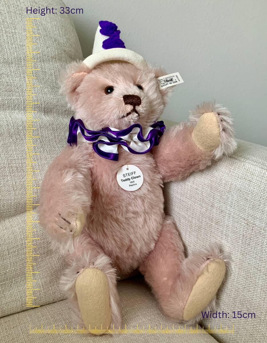 Steiff Pink Mohair Teddy Clown 1926 Bear 1999 Replica Limited to