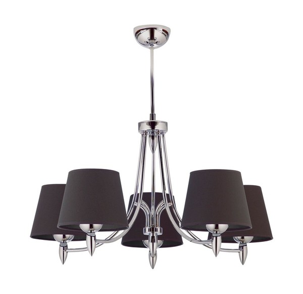 Kronleuchter Alaion Mit Stoff Schirm Ø70Cm Graphit Chrom Esstisch HäNgelampe-image