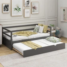 Classic Wooden Daybed Size,Dual-Use Sturdy Sofa Bed for Bedroom Living Room, Twi