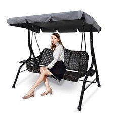 Patio Swing Chair Canopy Replacement,3 Seat Outdoor Porch Swing Seat Canopy C...