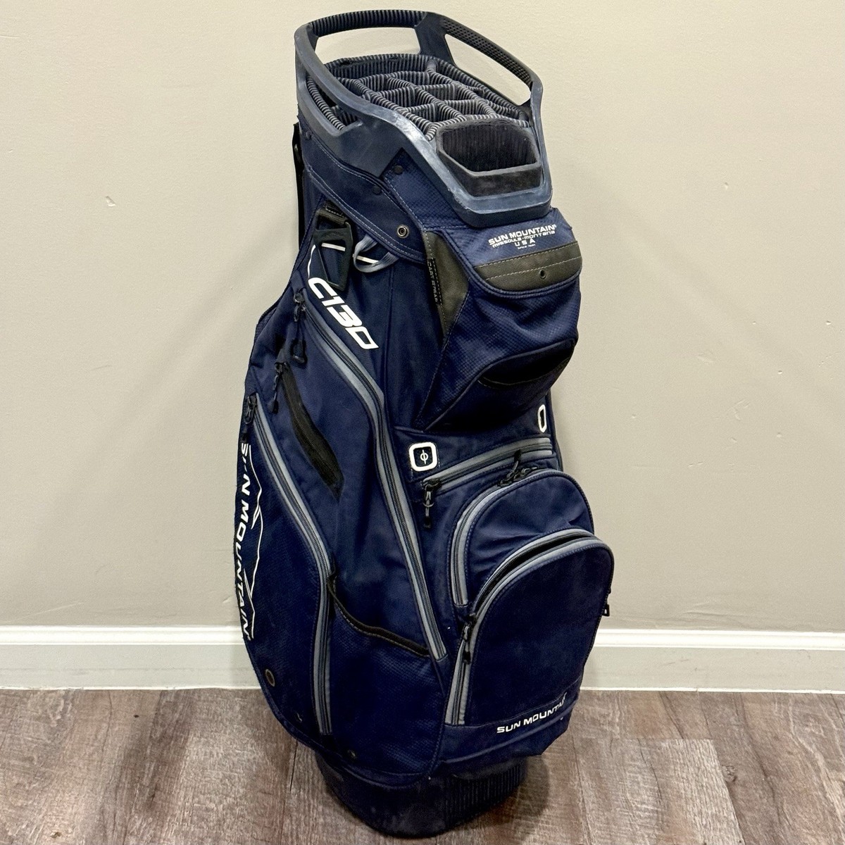 【サンマウンテン】SUN MOUNTAIN C130 14分割 ネイビー Navy Blue Sun Mountain C130 Golf Cart Bag 14-Way With Rain Cover 9