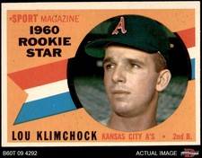 1960 Topps #137 Lou Klimchock RC Star Athletics RC 7 - NM