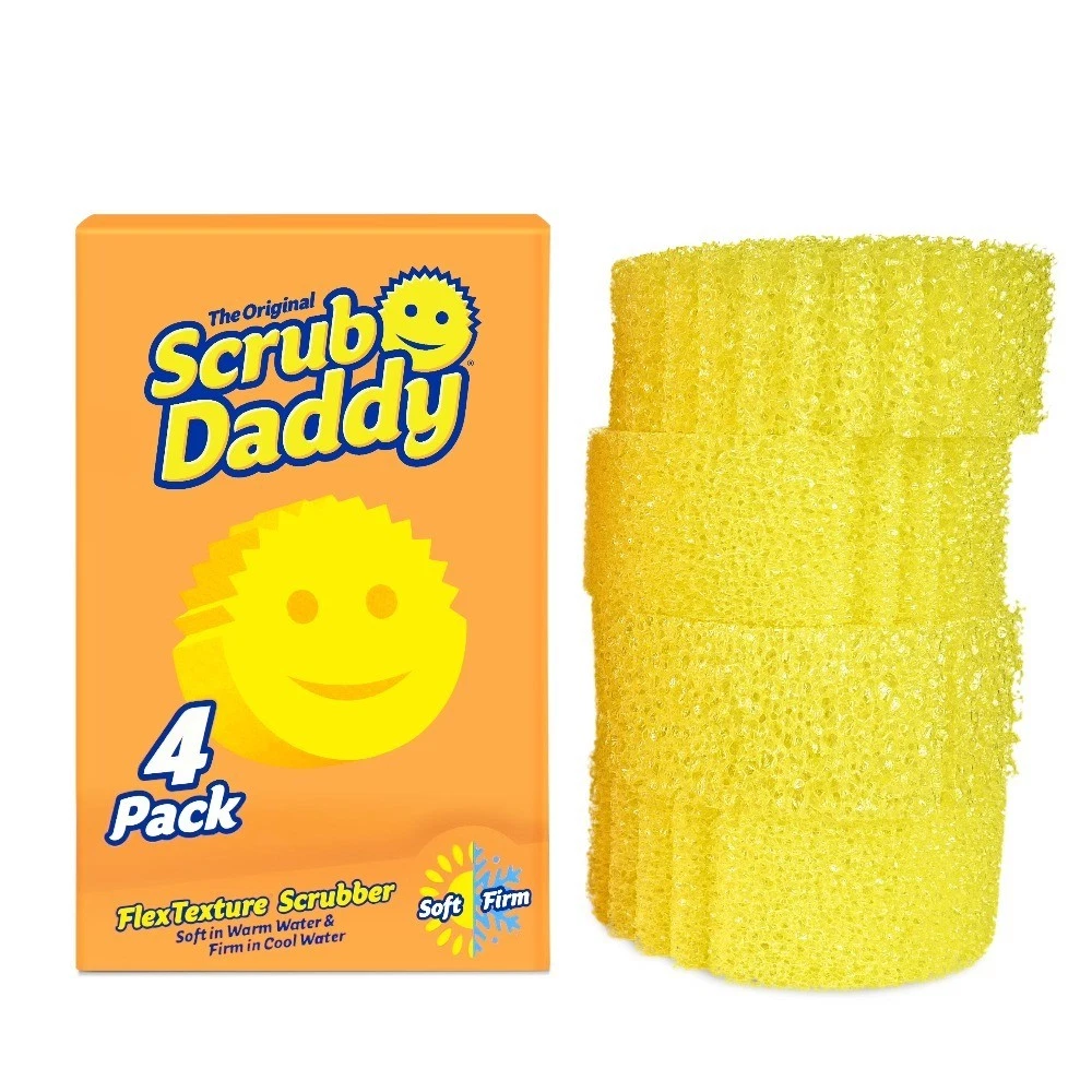 Non Scratch Cleaning Sponges Heavy Duty Kitchen Scrubber Non Stick Safe Scrub 4