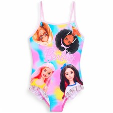 Barbie Badeanzug - Mädchen Schwimmanzug mit Rüschen Gr.104 -140 cm  