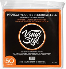 Vinyl Styl 12 Inch Outer Record Sleeves Easy Open Crystal Clear