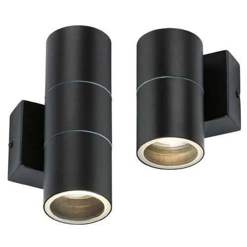 Dusk till Dawn Wall Lights 3x Down Only & 2 Up and Down Black Warm GU Custom GPS
