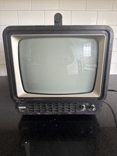 Vintage RCA CRT TV 9" Portable AXR095L Faux Wood - Black White - Works Great