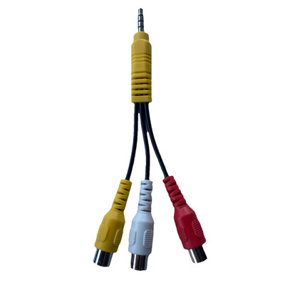 3.5mm Aux Male to 3-RCA Female AV Component Adapter Cable audio video 6'' Cord