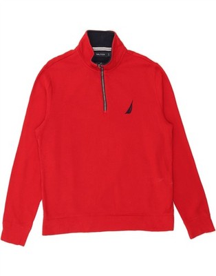NAUTICA Herren Zip Neck Sweatshirt Pullover Small Rot BU07