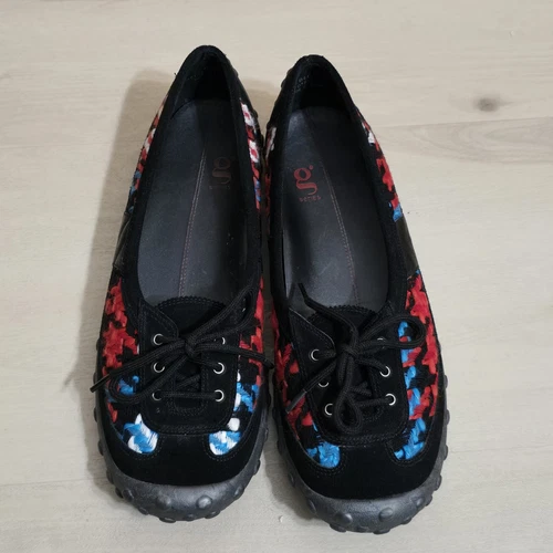 Scarpe basse da ballo vintage Nike Lab serie G nere multicolore ricamate in maglia 8 5 B