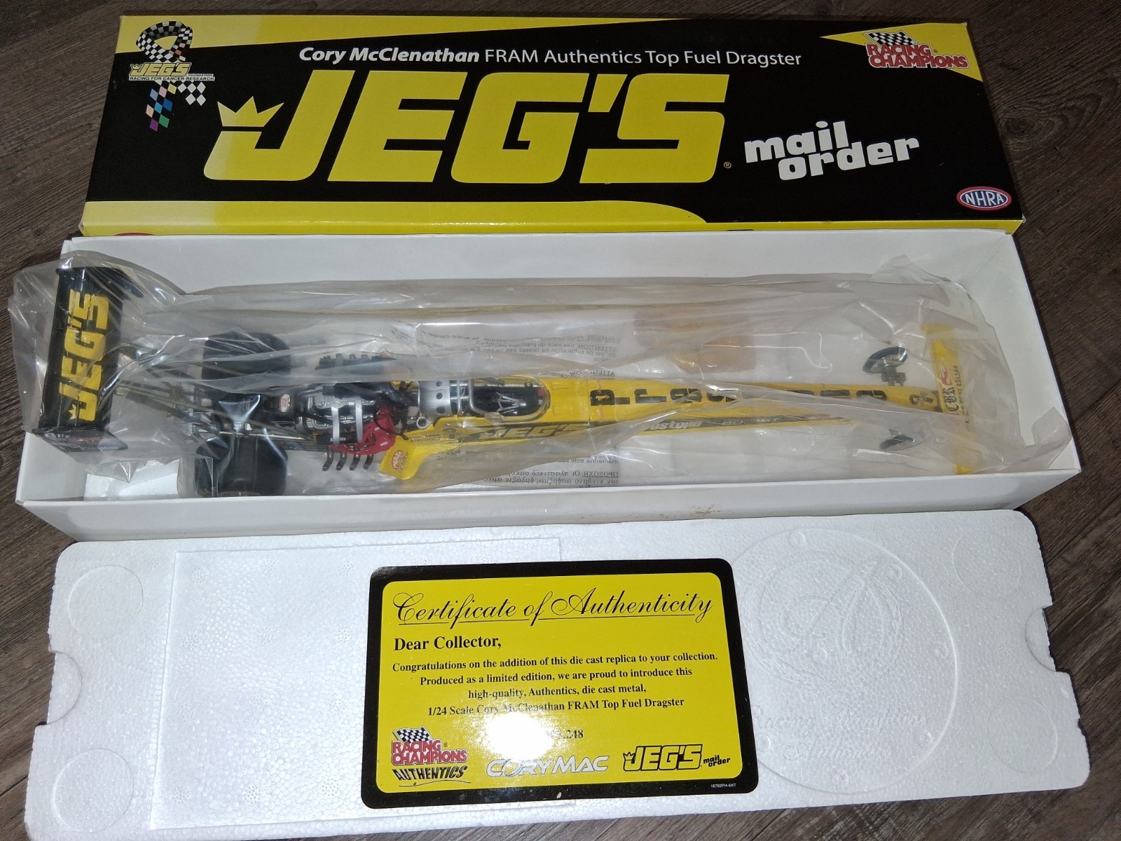 ( Rare ) Jegs 1.24scale Cory McClenathan Top Fuel Dragster NIB((Read Ad Plz))