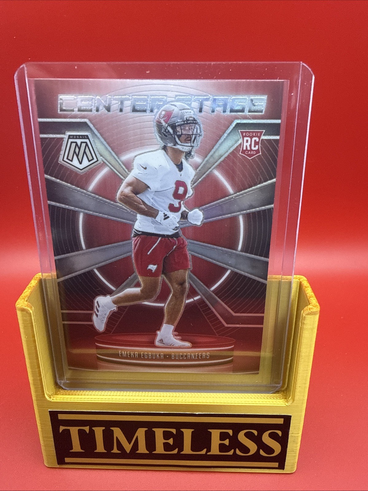 2025 Panini Mosaic - Center Stage Mosaic Emeka Egbuka #5 Silver Prizm (RC)