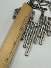 VINTAGE STATEMENT SILVER TONE BRUTALIST ABSTRACT BAR LINK SIGNED NECKLACE 19" — photo 3