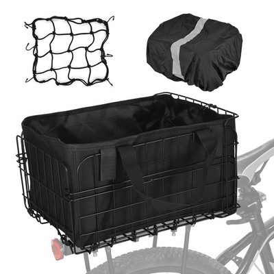 Rear Bike Basket Folding Bike Basket Large Quickly Release Metal