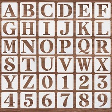 36 Pcs 2-Inch Letter Stencils - Reusable Plastic Alphabet  Number Stencils for