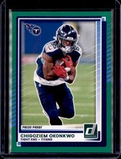 2025 Donruss #19 Chigoziem Okonkwo Press Proofs Green