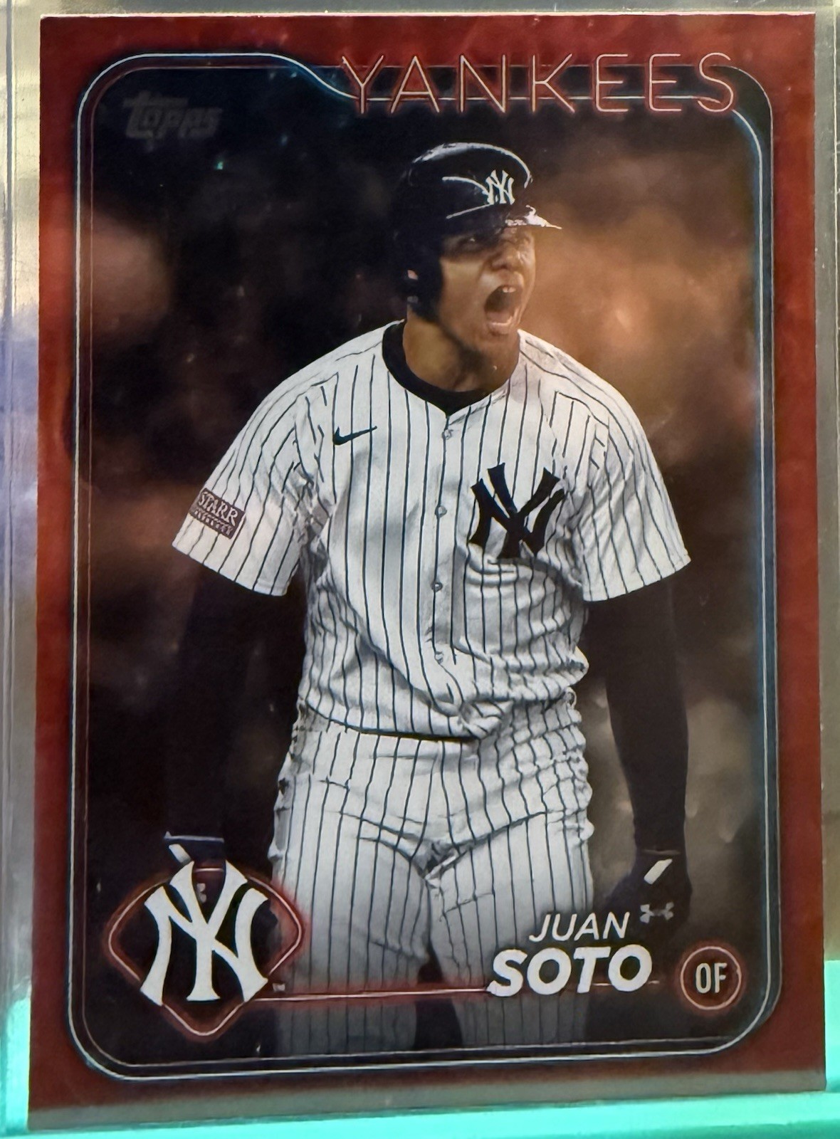 2024 Topps Update - Red Crackle Foilboard #US1 Juan Soto Yankees /199