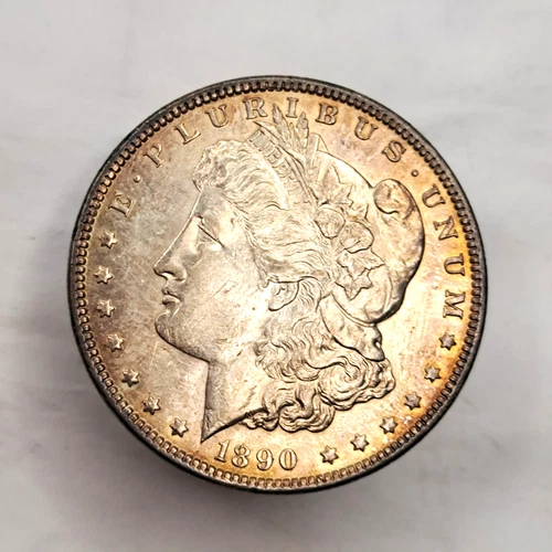 1890-P Morgan Silver Dollar Rare Date Pristine Gem BU Bronze Toned Toning  P245