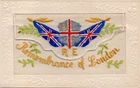ROYAL ENGINEERS: REMEMBRANCE OF LONDON WW1 EMBROIDERED MILITARY SILK POSTCARD