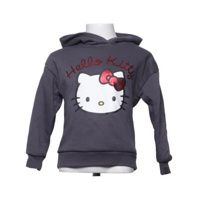 Hello Kitty, Kapuzenpullover, Größe: 110, Grau/Rot/Weiß, Print, Mädchen #P1e