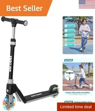 Kid’s Kick Scooter with Ergonomic Grip, 5" Light-Up Wheels, Compact & Portable