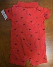 Carter's Baby Romper Outfit Boy Infant 24 NEW Summer Shorts Tractors 