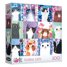 RoseArt Planet Cat Floral Cats 300 Piece Jigsaw Puzzle for Adults 24 x 18 in