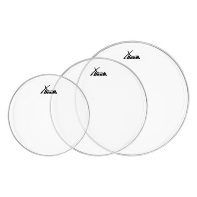XDRUM CLEAR SCHLAGZEUG FELL DRUM FELL SET 10'' 12'' 14'' TRANSPARENT EINSCHICHTIG