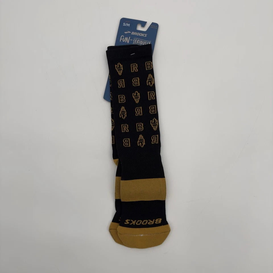 Brooks Unisex Tempo Tejido Crew Negro Antorcha Calcetines para Correr Talla S/M NUEVO Foto 2 de 4